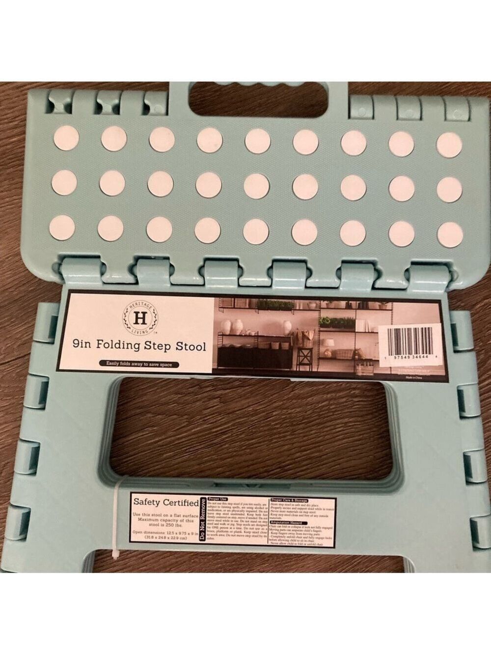 Heritage Teal and White Folding Step Stool